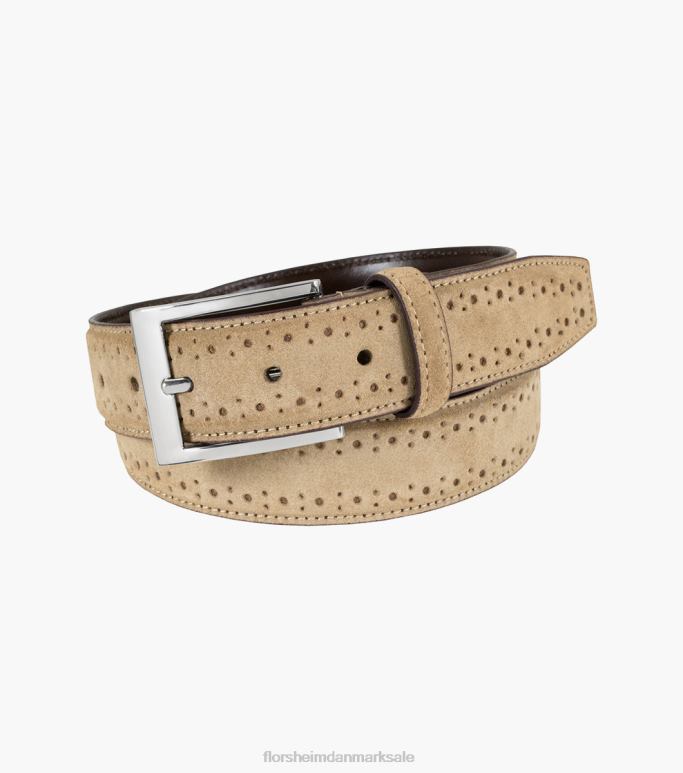 Florsheim unisex heldigt ægte ruskindsbælte NF0RV518 tilbehør sand