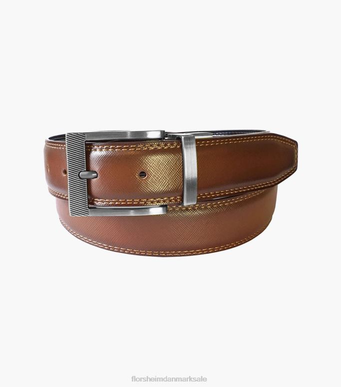 Florsheim unisex perrion vendbart bælte NF0RV515 tilbehør cognac