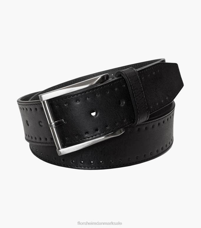Florsheim unisex vallon bælte i ægte læder NF0RV547 tilbehør sort