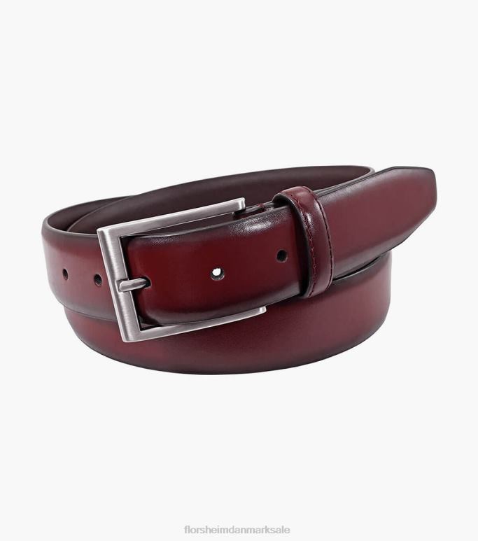 Florsheim unisex ægte læderbælte i karmin NF0RV522 tilbehør bordeaux