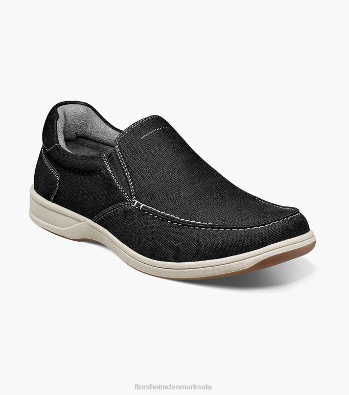 Florsheim Mænd lakeside canvas moc toe slip på NF0RV9 fodtøj sort