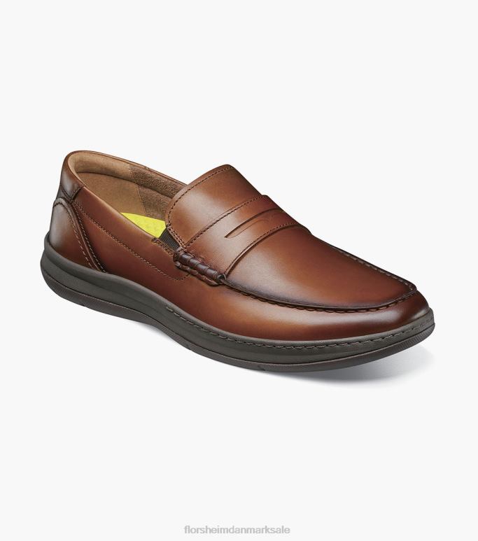 Florsheim Mænd central moc toe penny loafer NF0RV241 fodtøj cognac
