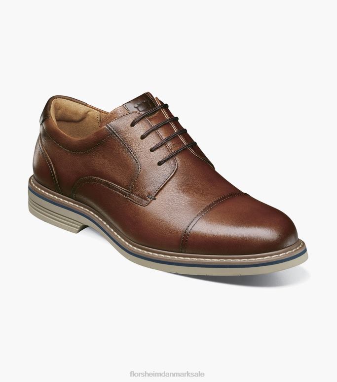 Florsheim Mænd norwalk cap toe oxford NF0RV88 fodtøj cognac væltede