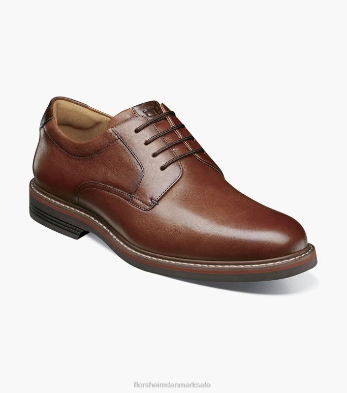 Florsheim Mænd norwalk plain toe oxford NF0RV83 fodtøj cognac væltede